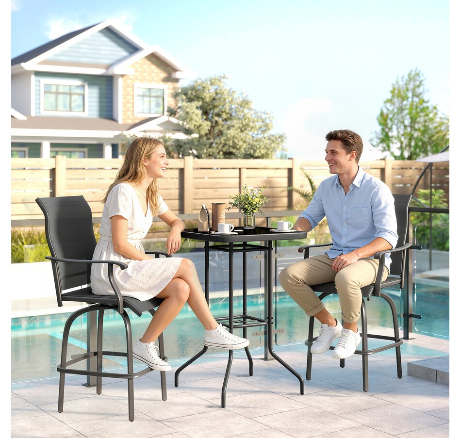 Image 968448_ALTMORE1.jpg, Product 968-448 / Price $114.99, Outsunny Outdoor Bar Table 41.3" Bar Height Patio Table with Umbrella Hole from Outsunny on TSC.ca's Home & Garden department