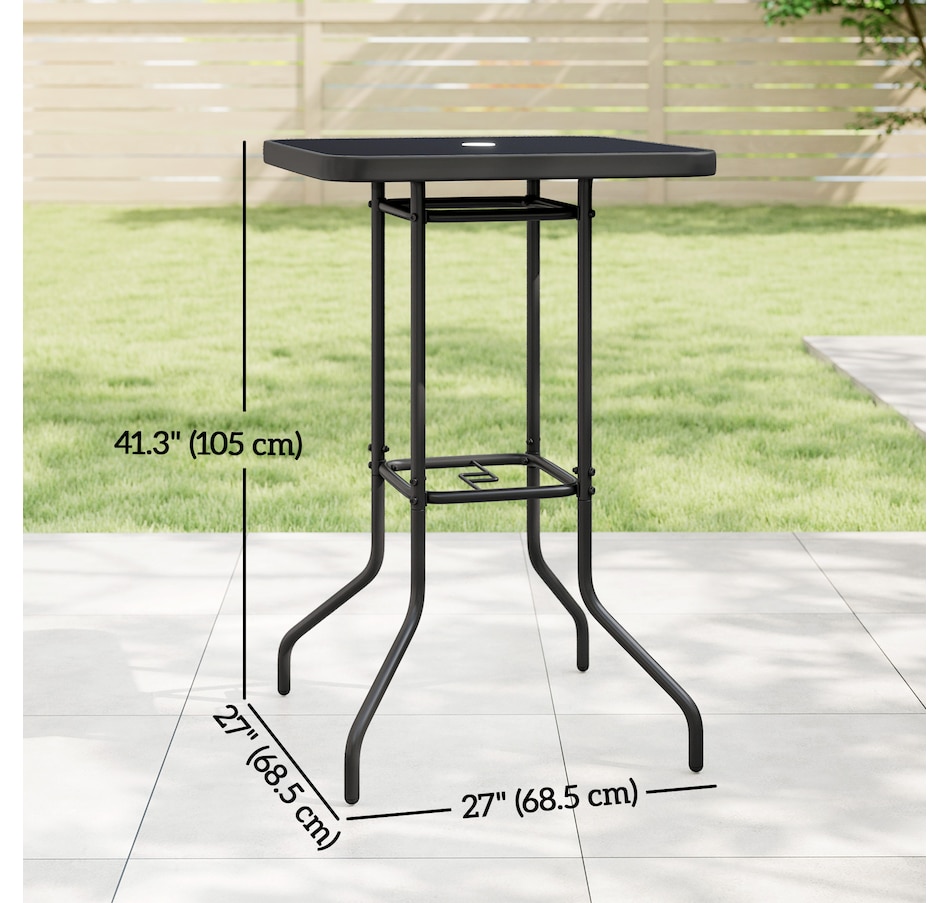 Image 968448_ALTMORE2.jpg, Product 968-448 / Price $114.99, Outsunny Outdoor Bar Table 41.3" Bar Height Patio Table with Umbrella Hole from Outsunny on TSC.ca's Home & Garden department