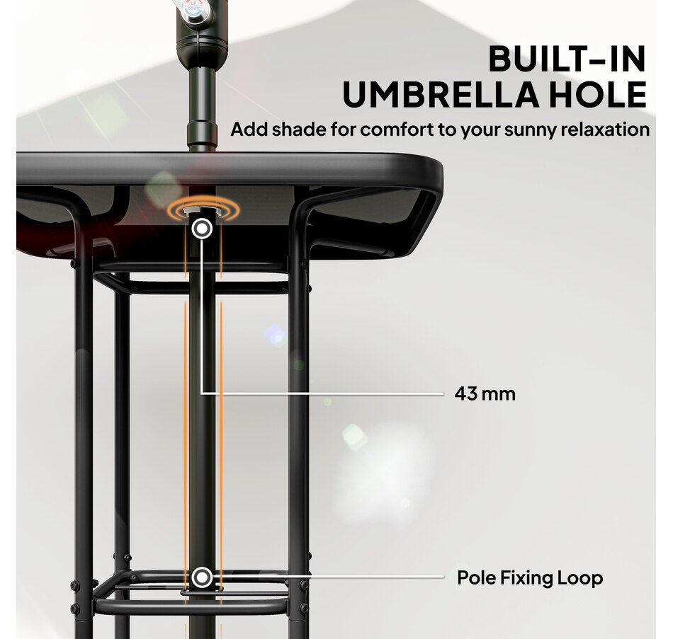 Image 968448_ALTMORE3.jpg, Product 968-448 / Price $114.99, Outsunny Outdoor Bar Table 41.3" Bar Height Patio Table with Umbrella Hole from Outsunny on TSC.ca's Home & Garden department