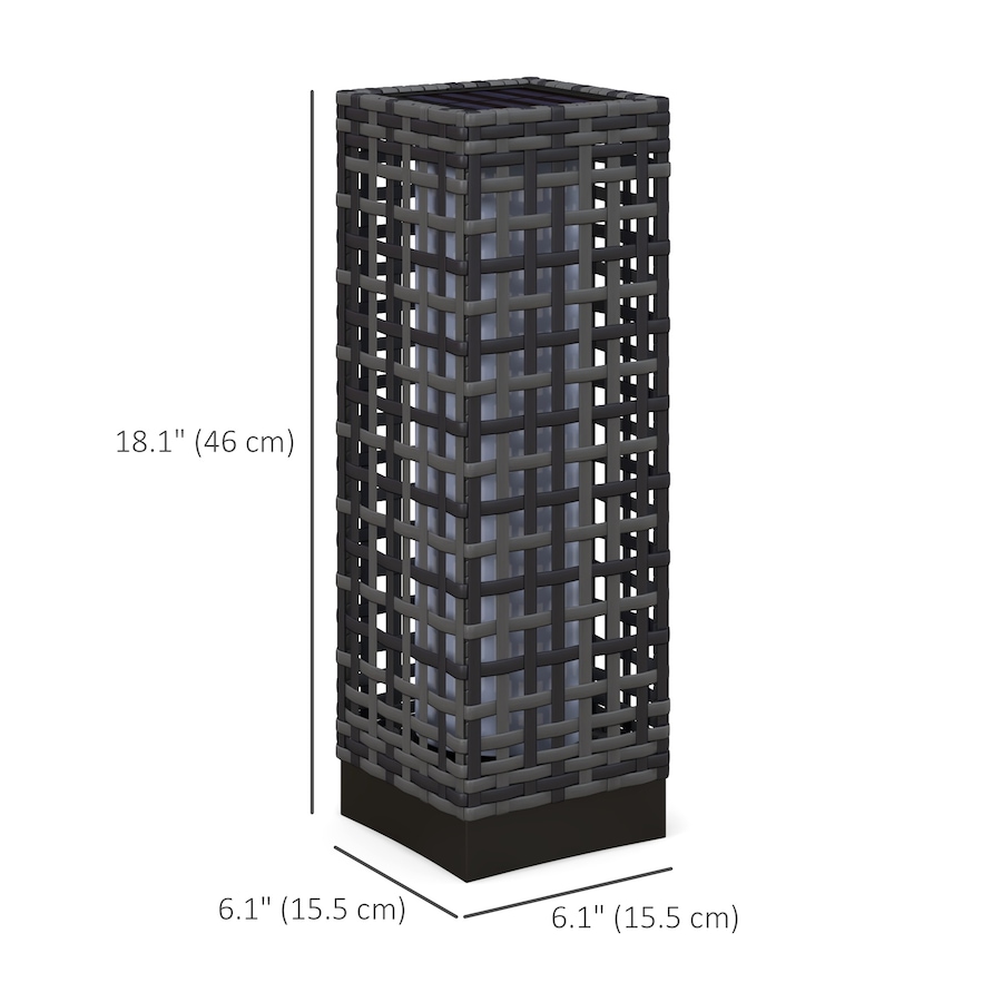 Image 968455_ALTMORE2.jpg, Product 968-455 / Price $44.99, Outsunny Wicker Solar Floor Lamp, Auto On/Off Outdoor Lamp, Grey from Outsunny on TSC.ca's Home & Garden department