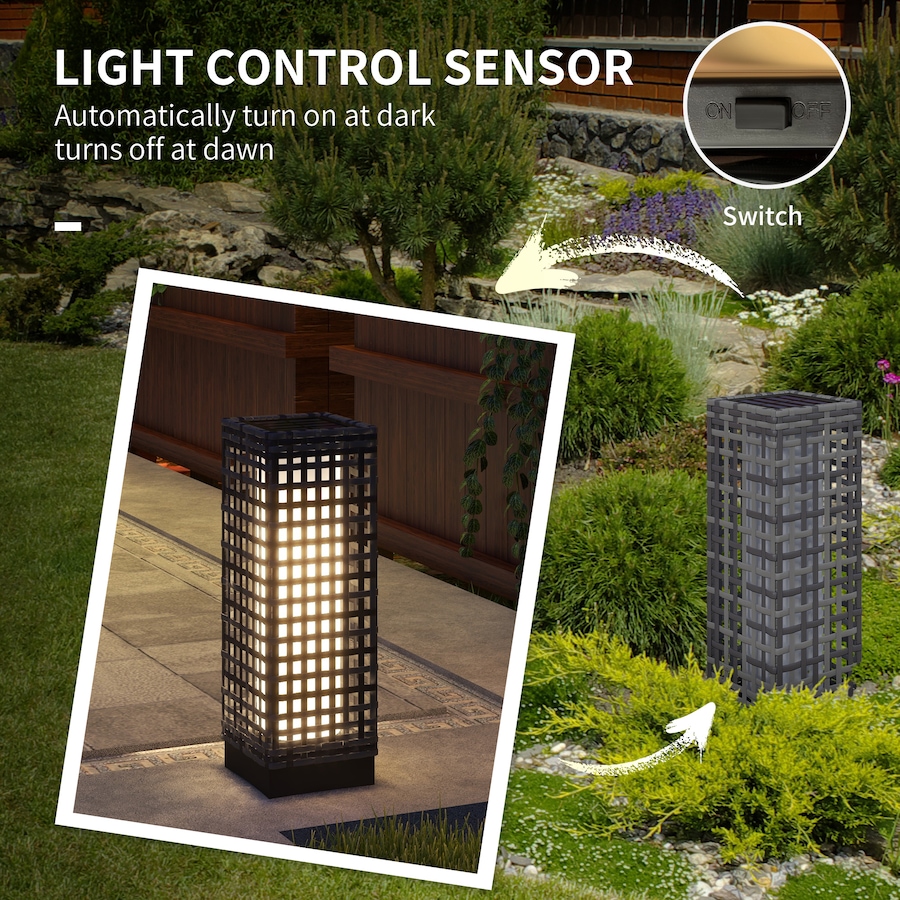 Image 968455_ALTMORE5.jpg, Product 968-455 / Price $44.99, Outsunny Wicker Solar Floor Lamp, Auto On/Off Outdoor Lamp, Grey from Outsunny on TSC.ca's Home & Garden department