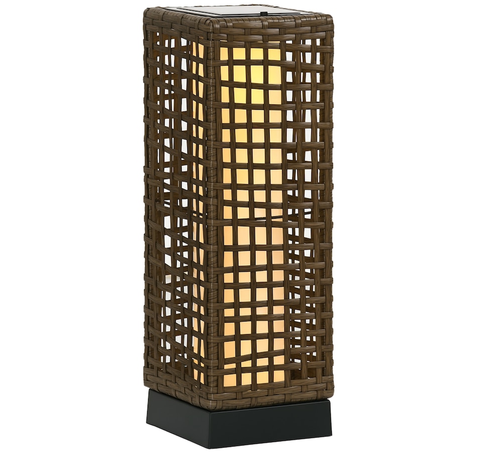 Image 968467.jpg, Product 968-467 / Price $39.99, Outsunny Wicker Solar Floor Lamp, Auto On/Off Outdoor Lamp, Sand from Outsunny on TSC.ca's Home & Garden department