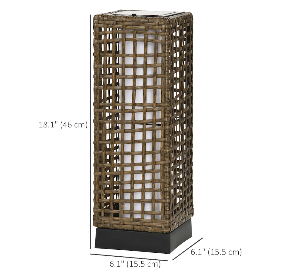 Image 968467_ALTMORE2.jpg, Product 968-467 / Price $39.99, Outsunny Wicker Solar Floor Lamp, Auto On/Off Outdoor Lamp, Sand from Outsunny on TSC.ca's Home & Garden department