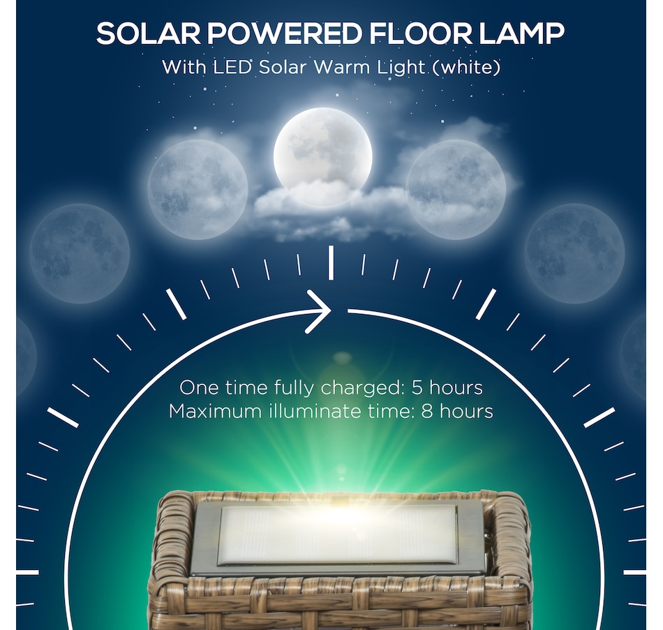 Image 968467_ALTMORE4.jpg, Product 968-467 / Price $39.99, Outsunny Wicker Solar Floor Lamp, Auto On/Off Outdoor Lamp, Sand from Outsunny on TSC.ca's Home & Garden department