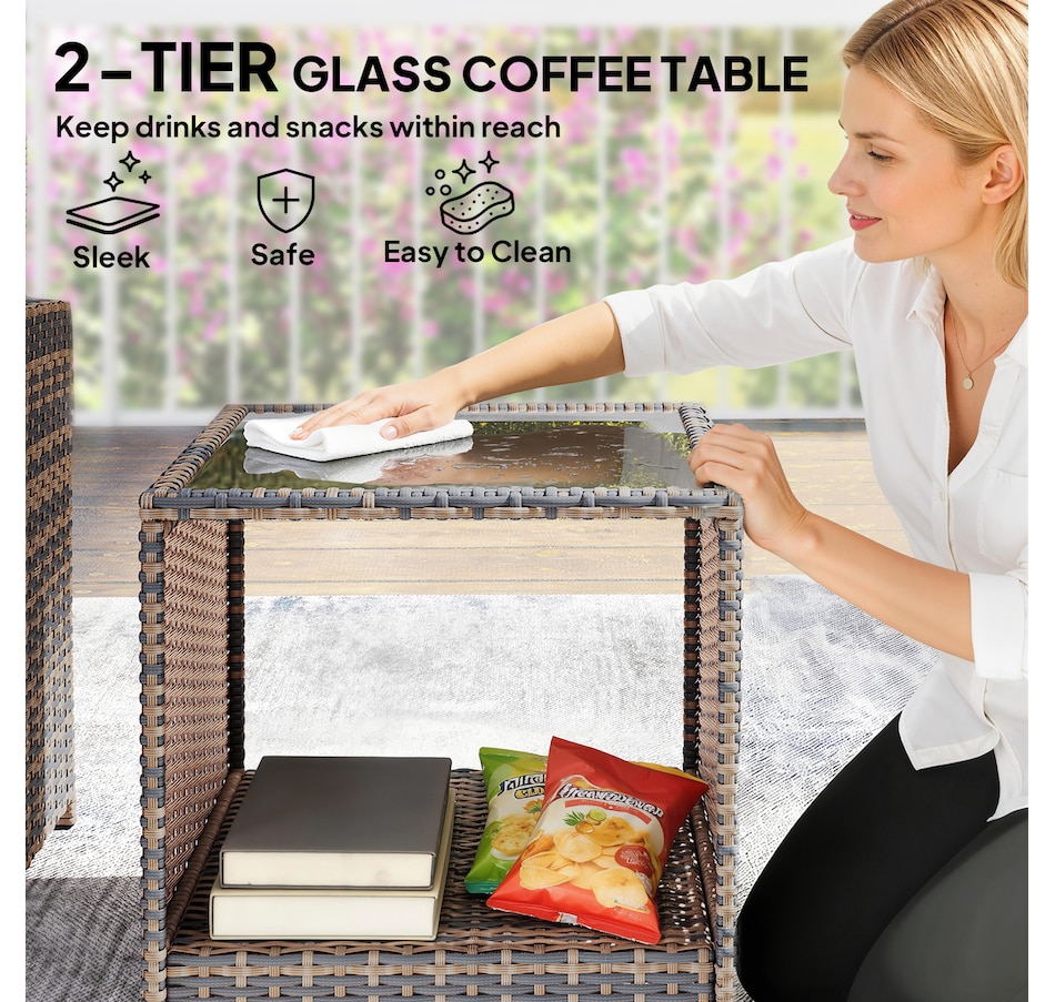 Image 968481_ALTMORE7.jpg, Product 968-481 / Price $269.99, Outsunny 5 Piece Patio Furniture Set with Ottomans Cushions, Brown/Dark Grey from Outsunny on TSC.ca's Home & Garden department