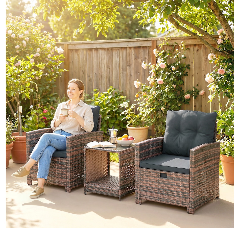 Image 968481_ALTMORE8.jpg, Product 968-481 / Price $269.99, Outsunny 5 Piece Patio Furniture Set with Ottomans Cushions, Brown/Dark Grey from Outsunny on TSC.ca's Home & Garden department