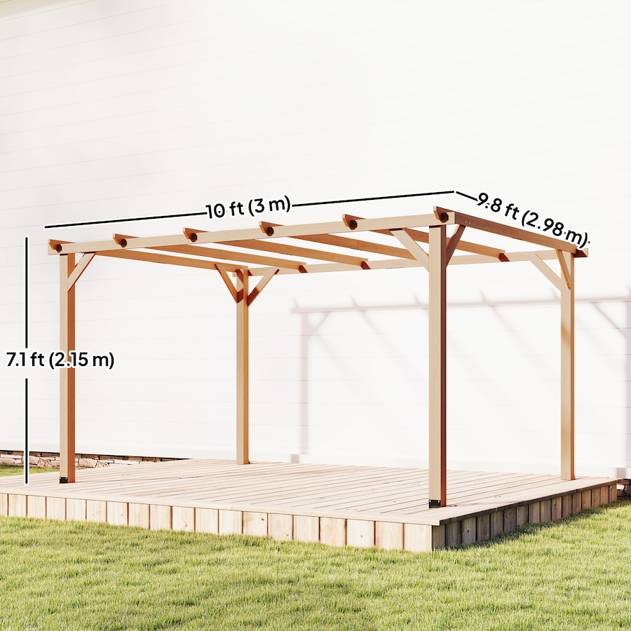 Image 968484_ALTMORE2.jpg, Product 968-484 / Price $359.99, Outsunny 10' x 13' Wooden Pergola, Outdoor Pergola Gazebo, Nature Wood from Outsunny on TSC.ca's Home & Garden department