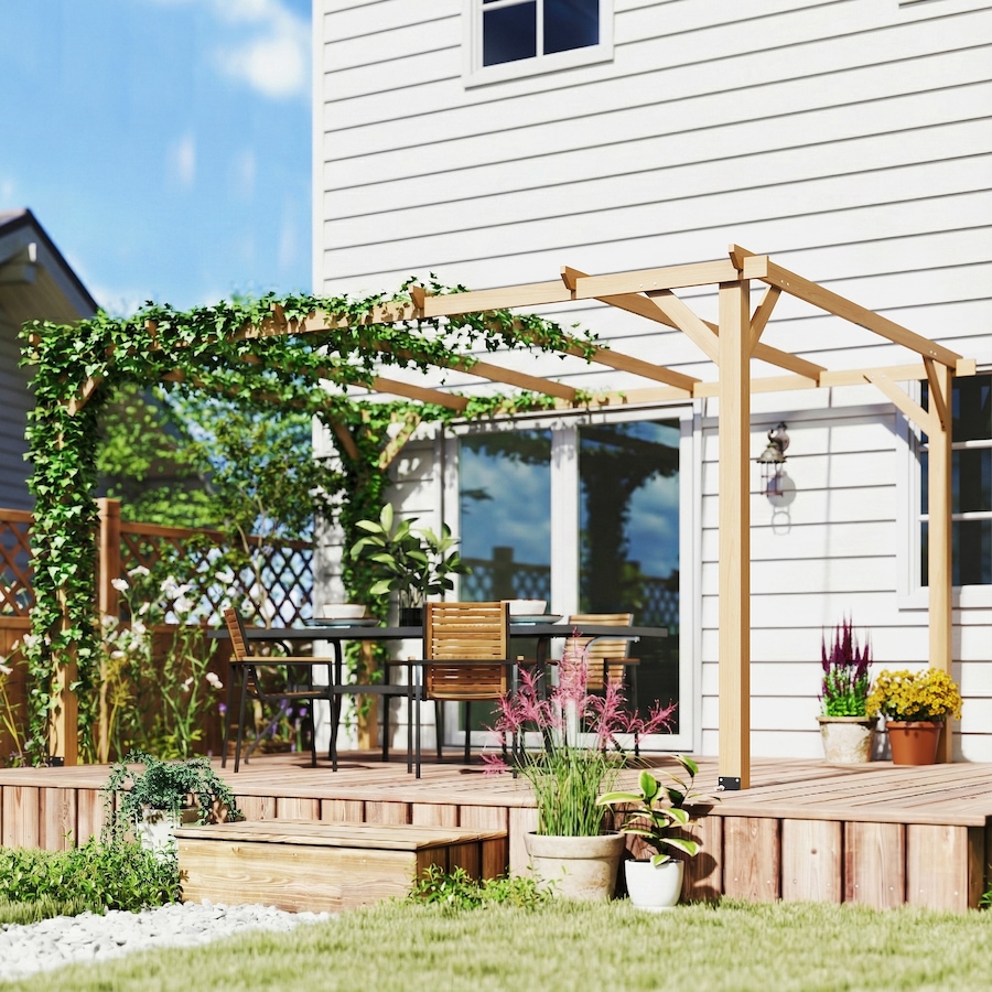 Image 968484_ALTMORE7.jpg, Product 968-484 / Price $359.99, Outsunny 10' x 13' Wooden Pergola, Outdoor Pergola Gazebo, Nature Wood from Outsunny on TSC.ca's Home & Garden department