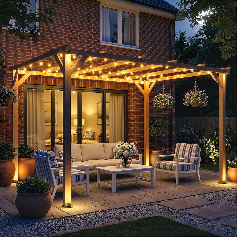 Image 968484_ALTMORE8.jpg, Product 968-484 / Price $359.99, Outsunny 10' x 13' Wooden Pergola, Outdoor Pergola Gazebo, Nature Wood from Outsunny on TSC.ca's Home & Garden department