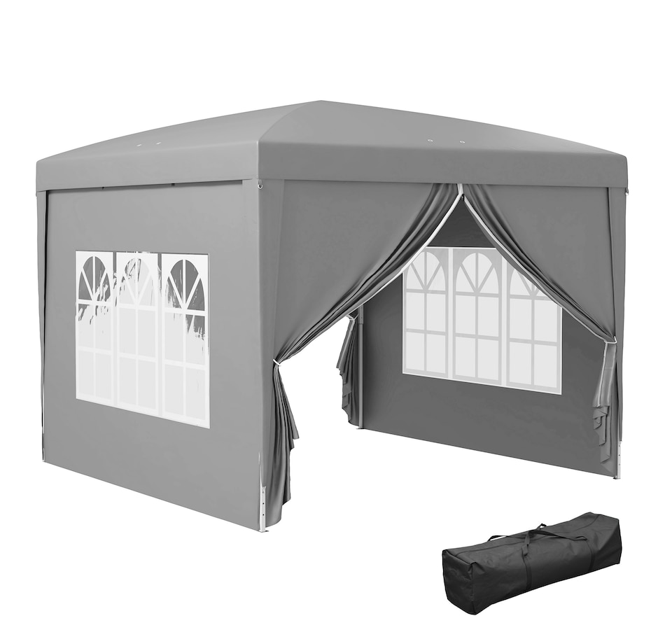 Image 968489.jpg, Product 968-489 / Price $159.99, Outsunny 10'x10' Outdoor Pop Up Party Tent with Carrying Bag Light Grey from Outsunny on TSC.ca's Home & Garden department