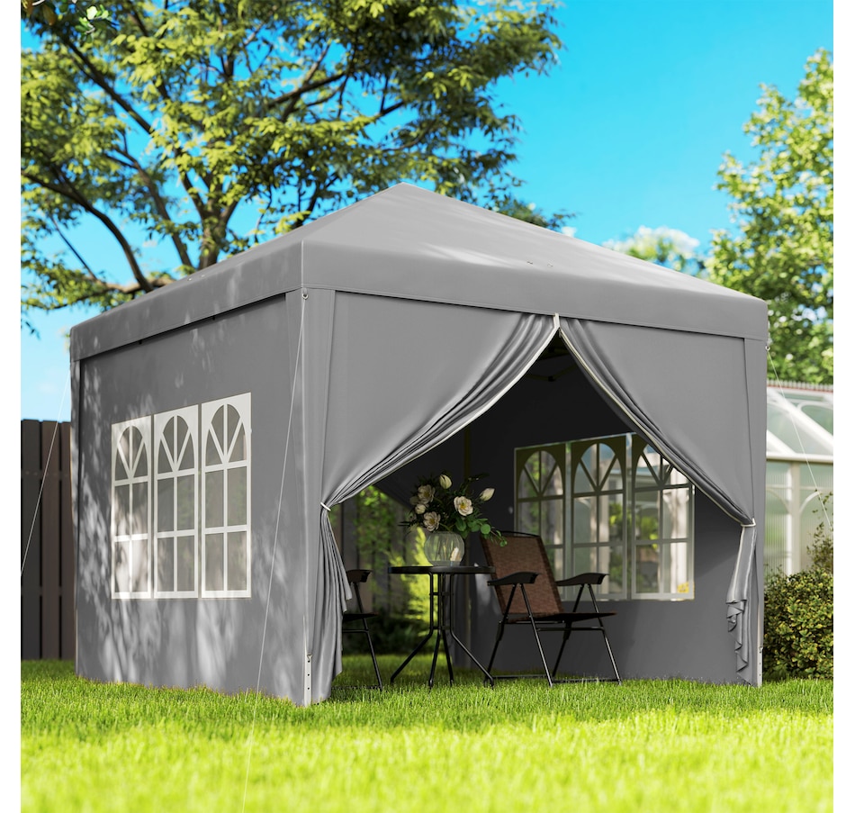 Image 968489_ALTMORE1.jpg, Product 968-489 / Price $159.99, Outsunny 10'x10' Outdoor Pop Up Party Tent with Carrying Bag Light Grey from Outsunny on TSC.ca's Home & Garden department