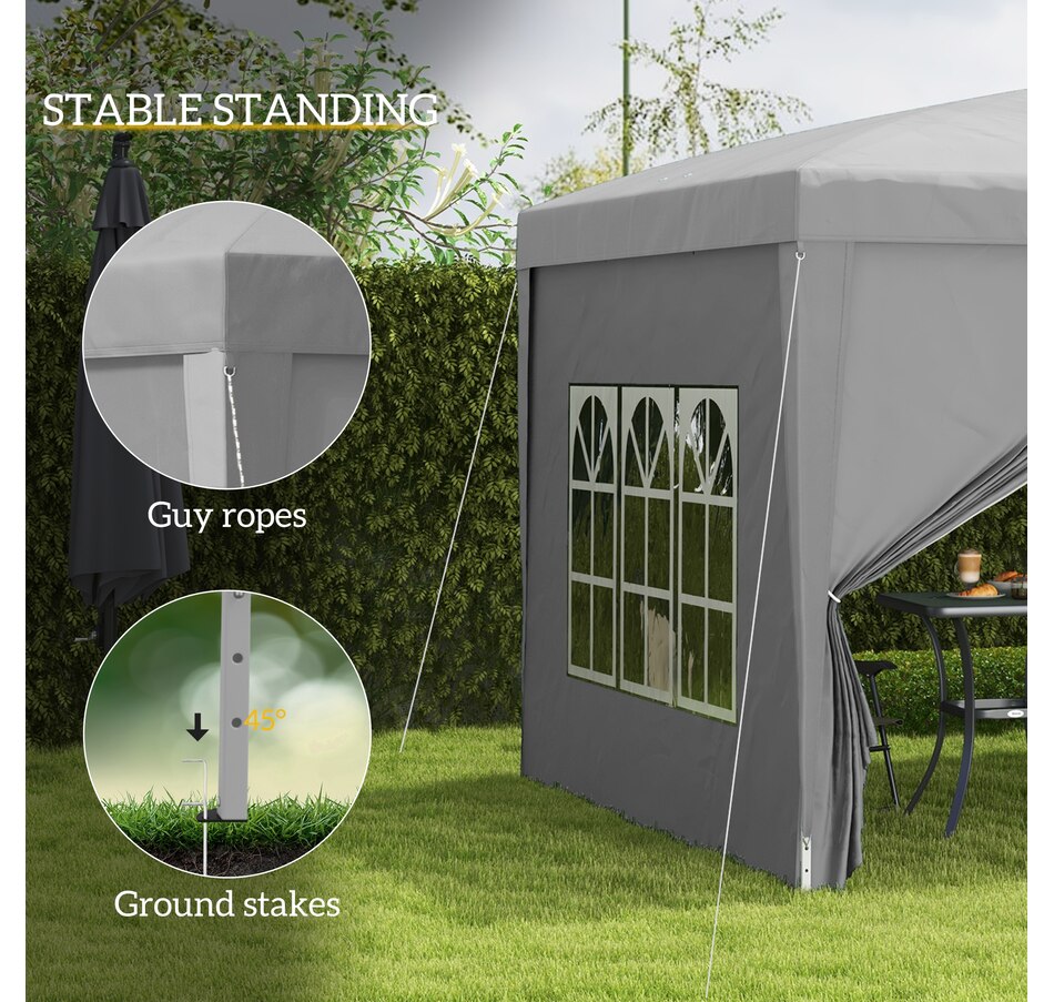 Image 968489_ALTMORE5.jpg, Product 968-489 / Price $159.99, Outsunny 10'x10' Outdoor Pop Up Party Tent with Carrying Bag Light Grey from Outsunny on TSC.ca's Home & Garden department