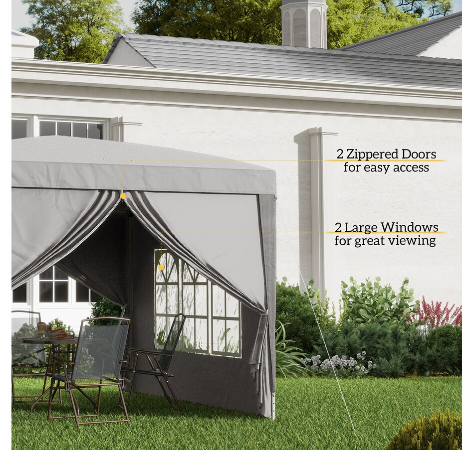 Image 968489_ALTMORE6.jpg, Product 968-489 / Price $159.99, Outsunny 10'x10' Outdoor Pop Up Party Tent with Carrying Bag Light Grey from Outsunny on TSC.ca's Home & Garden department