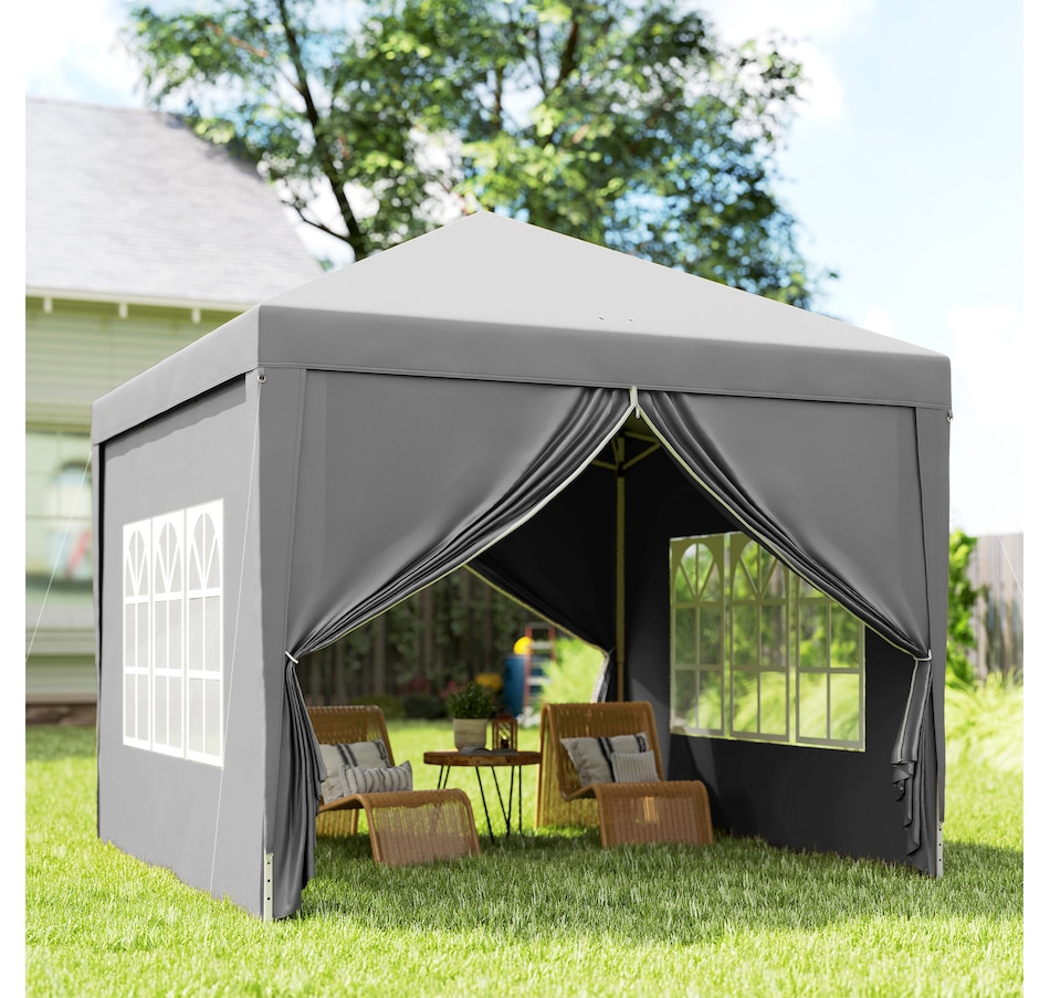 Image 968489_ALTMORE8.jpg, Product 968-489 / Price $159.99, Outsunny 10'x10' Outdoor Pop Up Party Tent with Carrying Bag Light Grey from Outsunny on TSC.ca's Home & Garden department