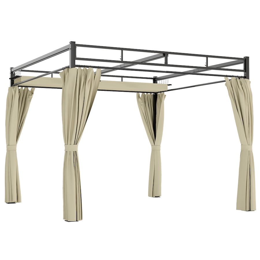 Image 968490.jpg, Product 968-490 / Price $369.99, Outsunny 10' x 10' Outdoor Gazebo, Retractable Pergola Canopy with Curtains from Outsunny on TSC.ca's Home & Garden department