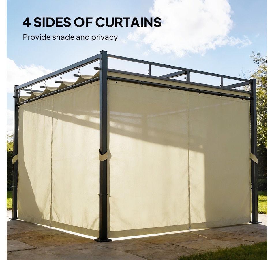Image 968490_ALTMORE4.jpg, Product 968-490 / Price $369.99, Outsunny 10' x 10' Outdoor Gazebo, Retractable Pergola Canopy with Curtains from Outsunny on TSC.ca's Home & Garden department
