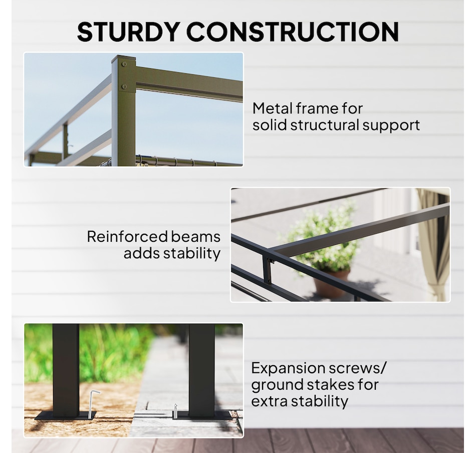 Image 968490_ALTMORE5.jpg, Product 968-490 / Price $369.99, Outsunny 10' x 10' Outdoor Gazebo, Retractable Pergola Canopy with Curtains from Outsunny on TSC.ca's Home & Garden department