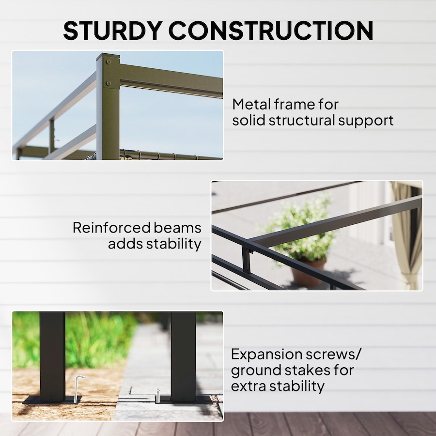Image 968490_ALTMORE5.jpg, Product 968-490 / Price $369.99, Outsunny 10' x 10' Outdoor Gazebo, Retractable Pergola Canopy with Curtains from Outsunny on TSC.ca's Home & Garden department