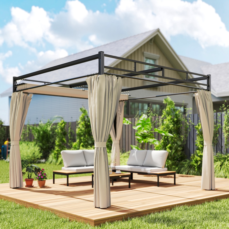 Image 968490_ALTMORE7.jpg, Product 968-490 / Price $369.99, Outsunny 10' x 10' Outdoor Gazebo, Retractable Pergola Canopy with Curtains from Outsunny on TSC.ca's Home & Garden department