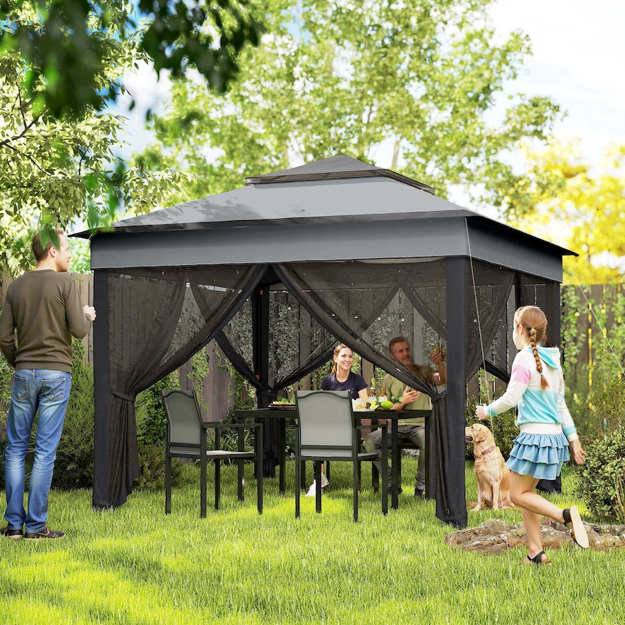 Image 968492_ALTMORE1.jpg, Product 968-492 / Price $199.99, Outsunny 10.7 x10.7 ft Pop Up Sun Shelter with UV30+ Roof Cover, Dark Grey from Outsunny on TSC.ca's Home & Garden department