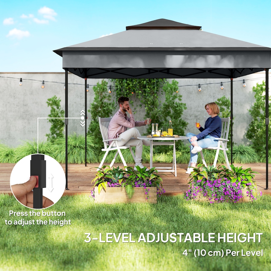 Image 968492_ALTMORE4.jpg, Product 968-492 / Price $199.99, Outsunny 10.7 x10.7 ft Pop Up Sun Shelter with UV30+ Roof Cover, Dark Grey from Outsunny on TSC.ca's Home & Garden department
