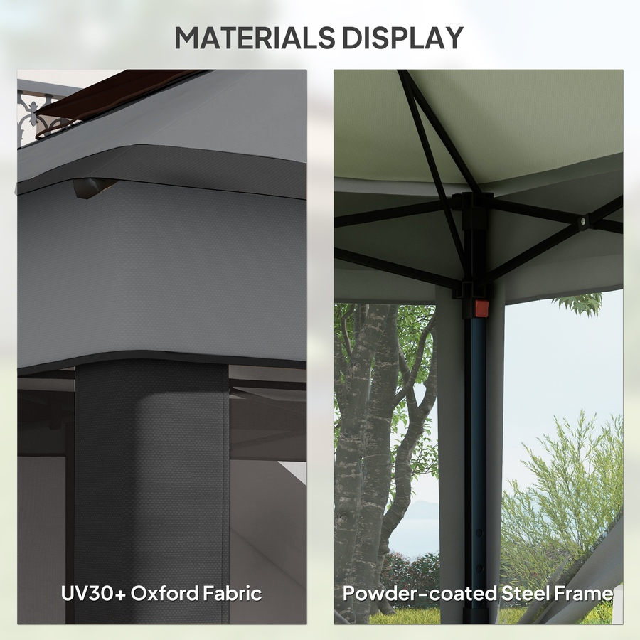 Image 968492_ALTMORE6.jpg, Product 968-492 / Price $199.99, Outsunny 10.7 x10.7 ft Pop Up Sun Shelter with UV30+ Roof Cover, Dark Grey from Outsunny on TSC.ca's Home & Garden department