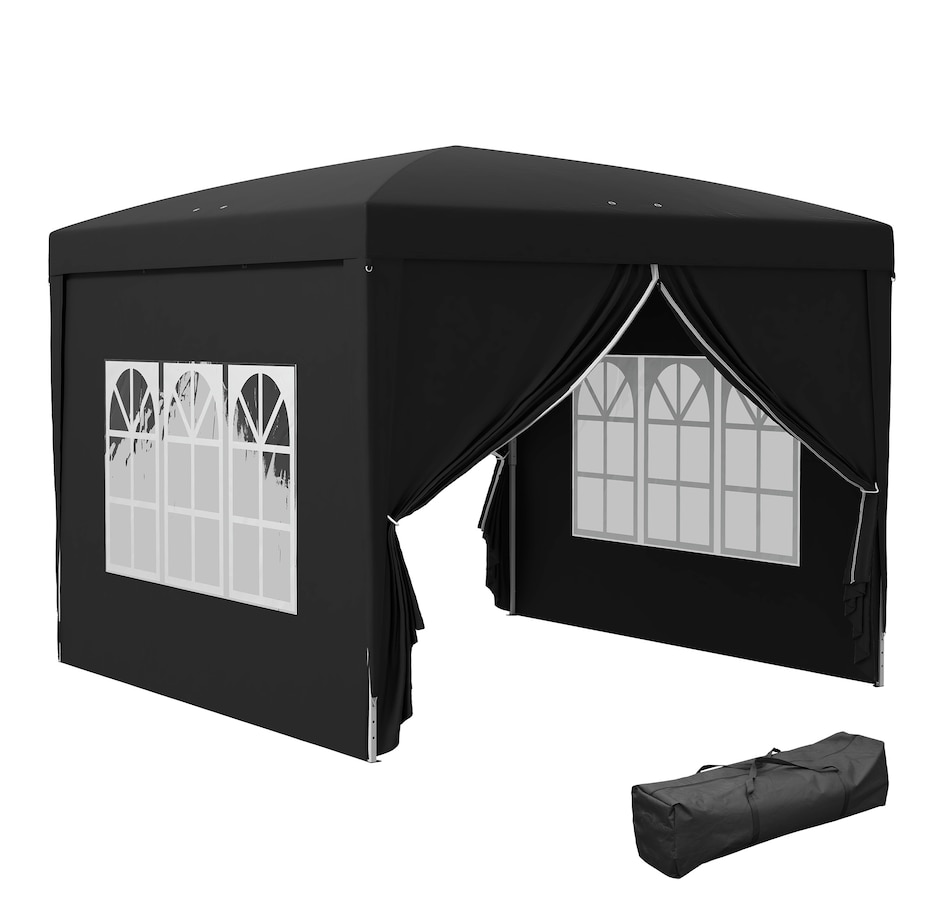Image 968493.jpg, Product 968-493 / Price $159.99, Outsunny 10'x10' Outdoor Pop Up Party Tent with Carrying Bag Black from Outsunny on TSC.ca's Home & Garden department