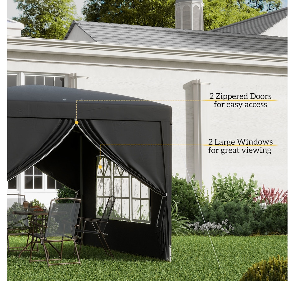 Image 968493_ALTMORE6.jpg, Product 968-493 / Price $159.99, Outsunny 10'x10' Outdoor Pop Up Party Tent with Carrying Bag Black from Outsunny on TSC.ca's Home & Garden department