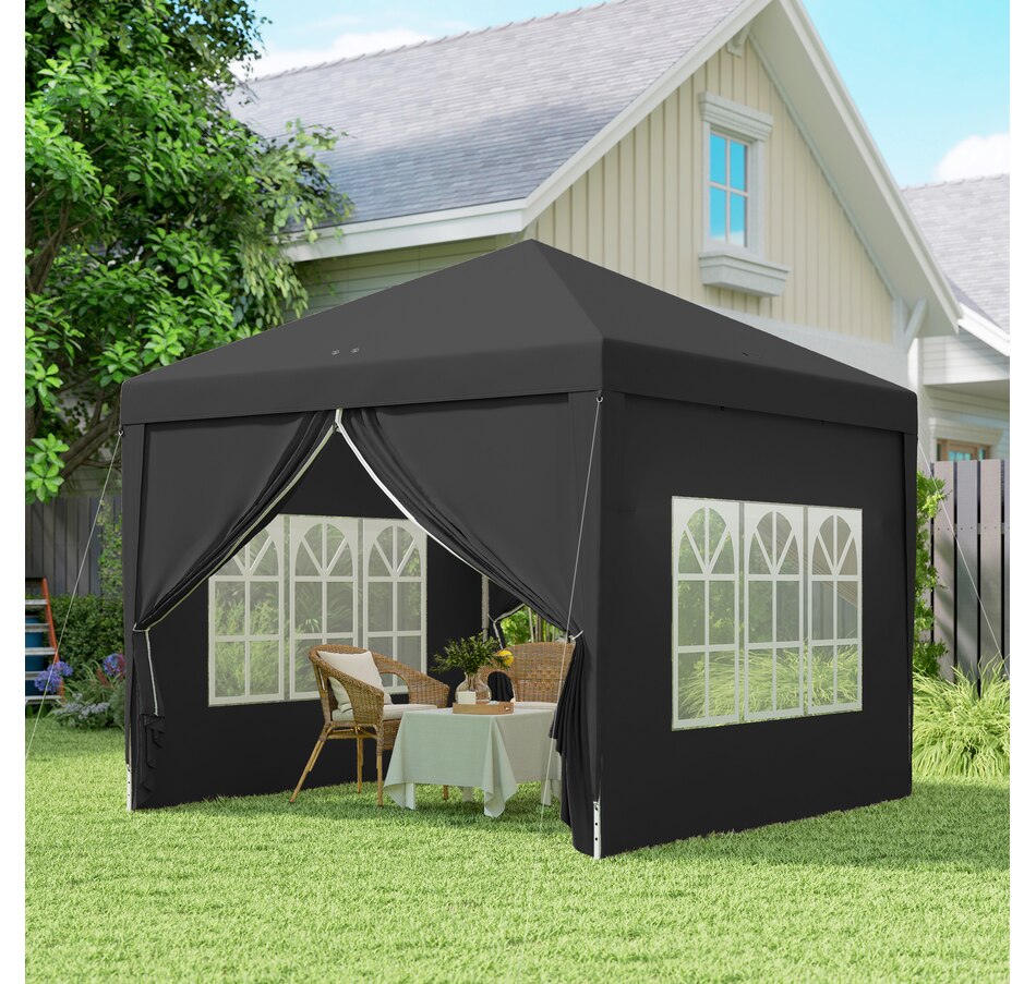 Image 968493_ALTMORE7.jpg, Product 968-493 / Price $159.99, Outsunny 10'x10' Outdoor Pop Up Party Tent with Carrying Bag Black from Outsunny on TSC.ca's Home & Garden department