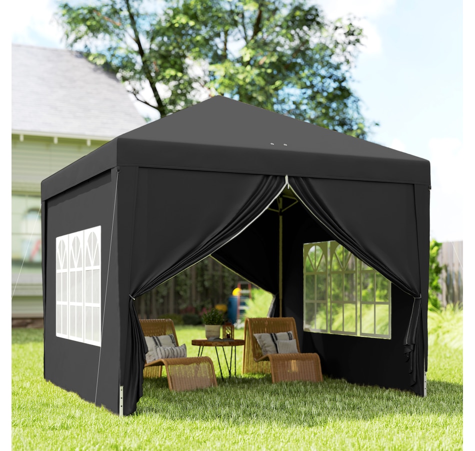 Image 968493_ALTMORE8.jpg, Product 968-493 / Price $159.99, Outsunny 10'x10' Outdoor Pop Up Party Tent with Carrying Bag Black from Outsunny on TSC.ca's Home & Garden department