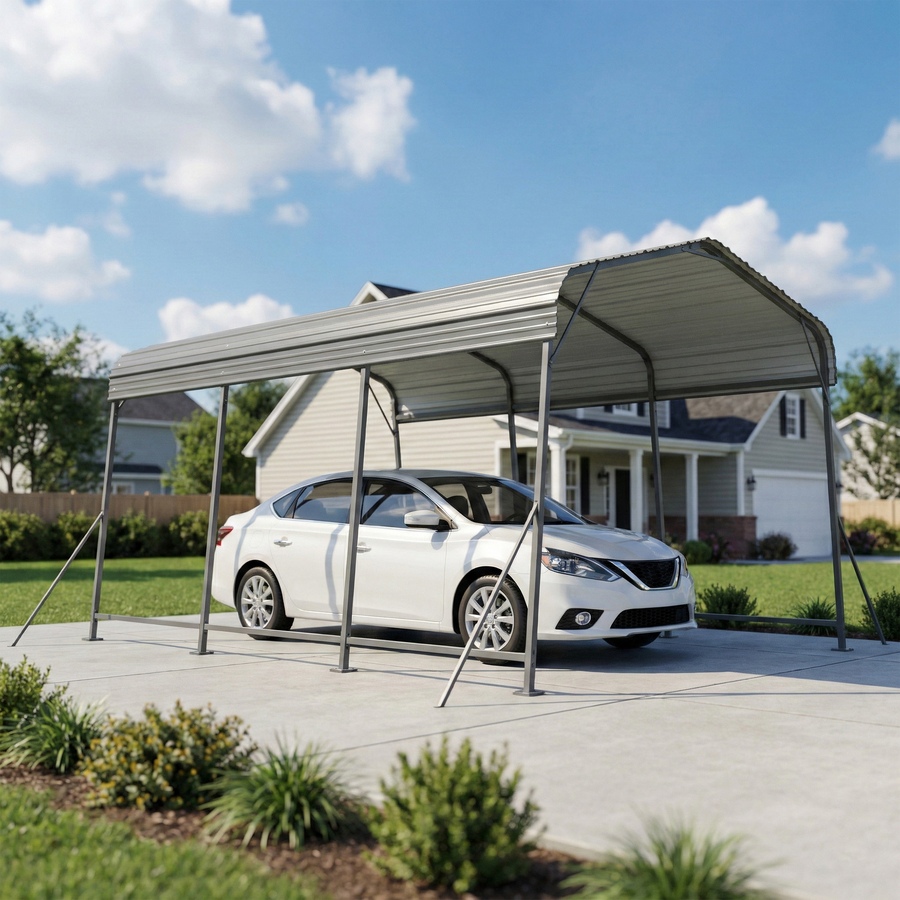 Image 968494_ALTMORE1.jpg, Product 968-494 / Price $569.99, Outsunny 11 x 15FT Metal Carport, Heavy-Duty Carport Canopy w/ Steel Roof from Outsunny on TSC.ca's Home & Garden department