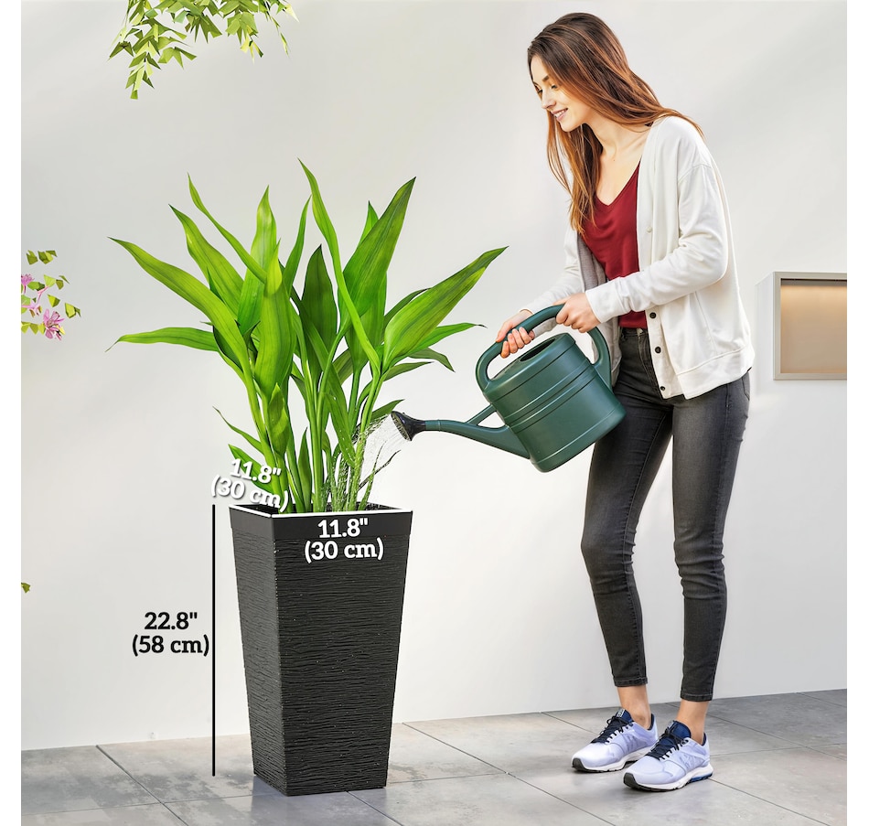 Image 968497_ALTMORE2.jpg, Product 968-497 / Price $124.99, Outsunny 22.8" Tall Planters Set of 3, Outdoor Taper Planters, Black from Outsunny on TSC.ca's Home & Garden department