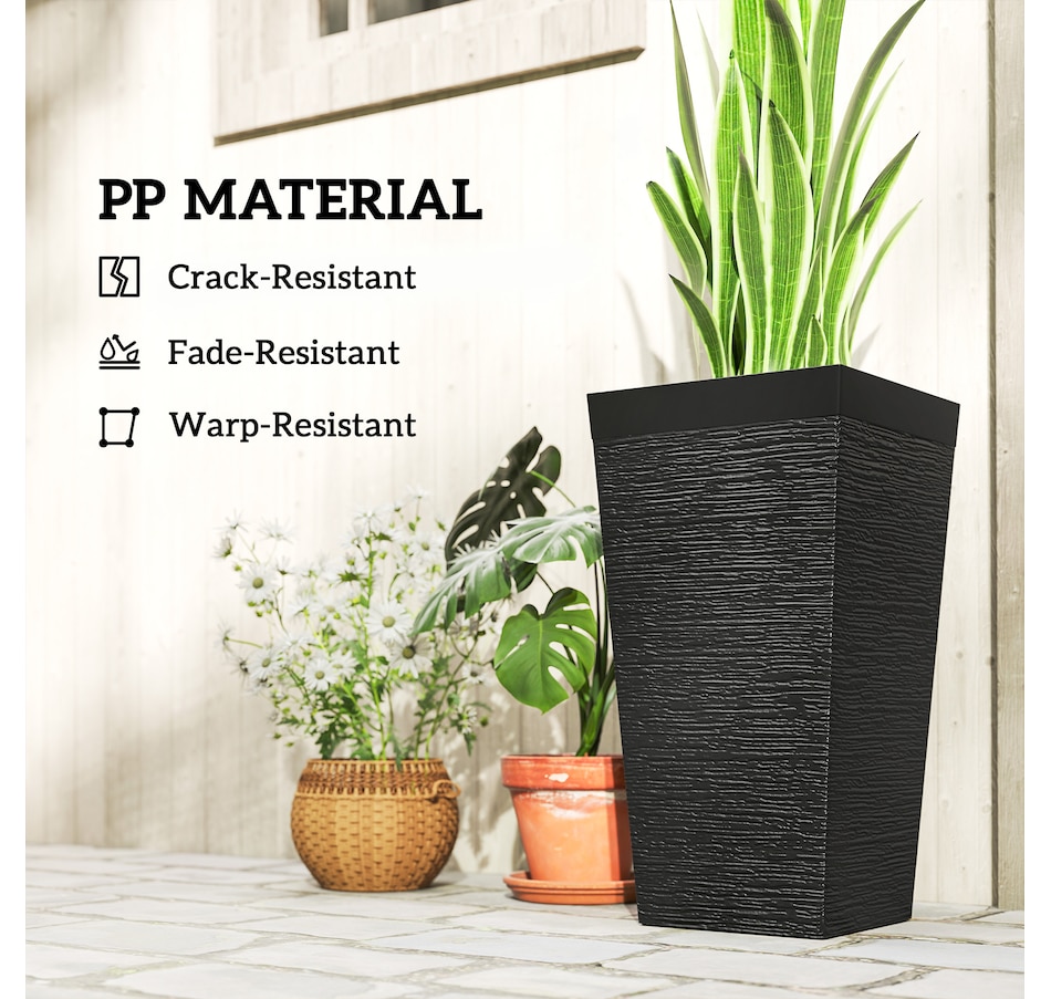 Image 968497_ALTMORE5.jpg, Product 968-497 / Price $124.99, Outsunny 22.8" Tall Planters Set of 3, Outdoor Taper Planters, Black from Outsunny on TSC.ca's Home & Garden department