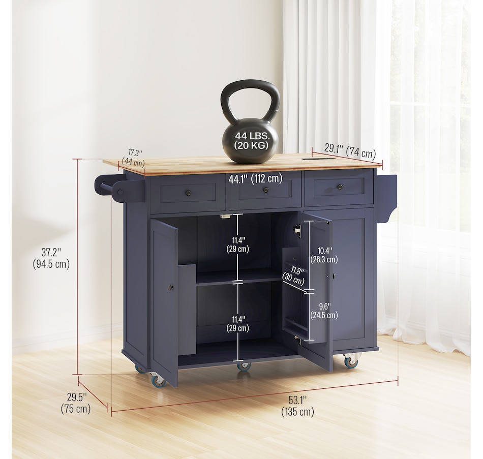 Image 968688_ALTMORE12.jpg, Product 968-688 / Price $359.99, HOMCOM Mobile Kitchen Island with Power Outlet Drop Leaf Kitchen Cart from HOMCOM on TSC.ca's Home & Garden department