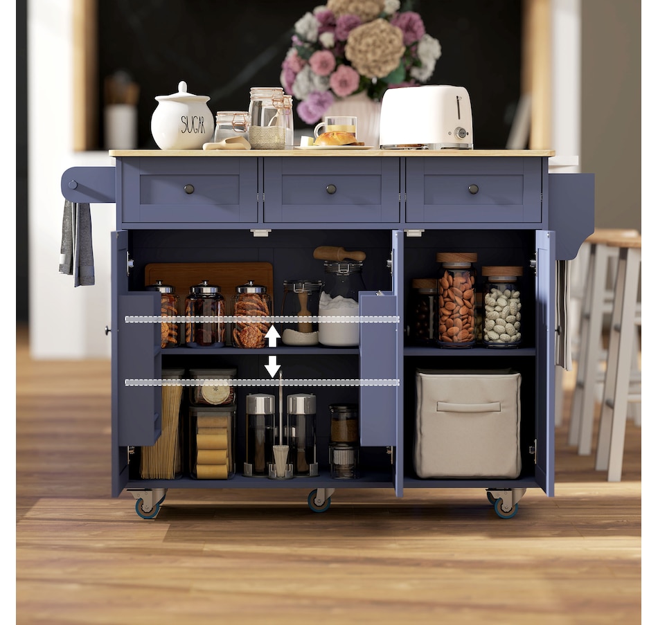 Image 968688_ALTMORE17.jpg, Product 968-688 / Price $359.99, HOMCOM Mobile Kitchen Island with Power Outlet Drop Leaf Kitchen Cart from HOMCOM on TSC.ca's Home & Garden department