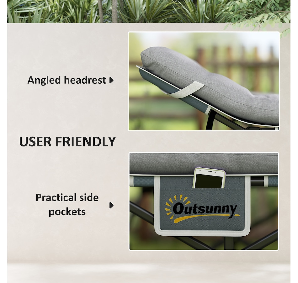 Image 968717_ALTMORE5.jpg, Product 968-717 / Price $99.99, Outsunny Camping Cot for Adults with Mattress, Folding Bed, Light Grey from Outsunny on TSC.ca's Health & Fitness department