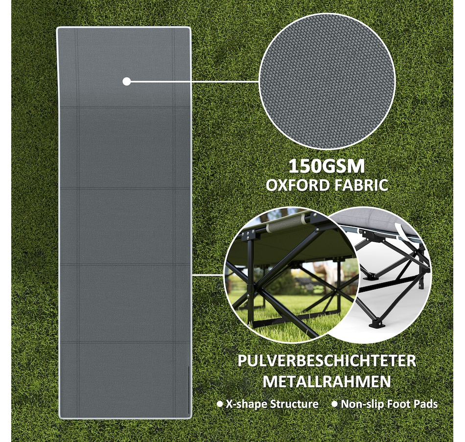 Image 968717_ALTMORE6.jpg, Product 968-717 / Price $99.99, Outsunny Camping Cot for Adults with Mattress, Folding Bed, Light Grey from Outsunny on TSC.ca's Health & Fitness department