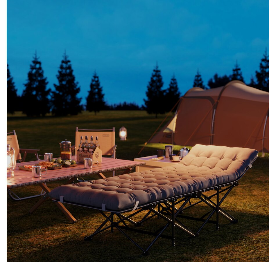 Image 968717_ALTMORE8.jpg, Product 968-717 / Price $99.99, Outsunny Camping Cot for Adults with Mattress, Folding Bed, Light Grey from Outsunny on TSC.ca's Health & Fitness department
