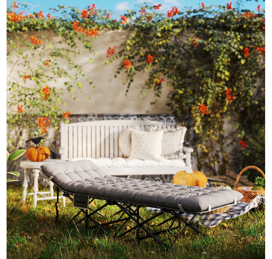 Image 968717_ALTMORE9.jpg, Product 968-717 / Price $99.99, Outsunny Camping Cot for Adults with Mattress, Folding Bed, Light Grey from Outsunny on TSC.ca's Health & Fitness department