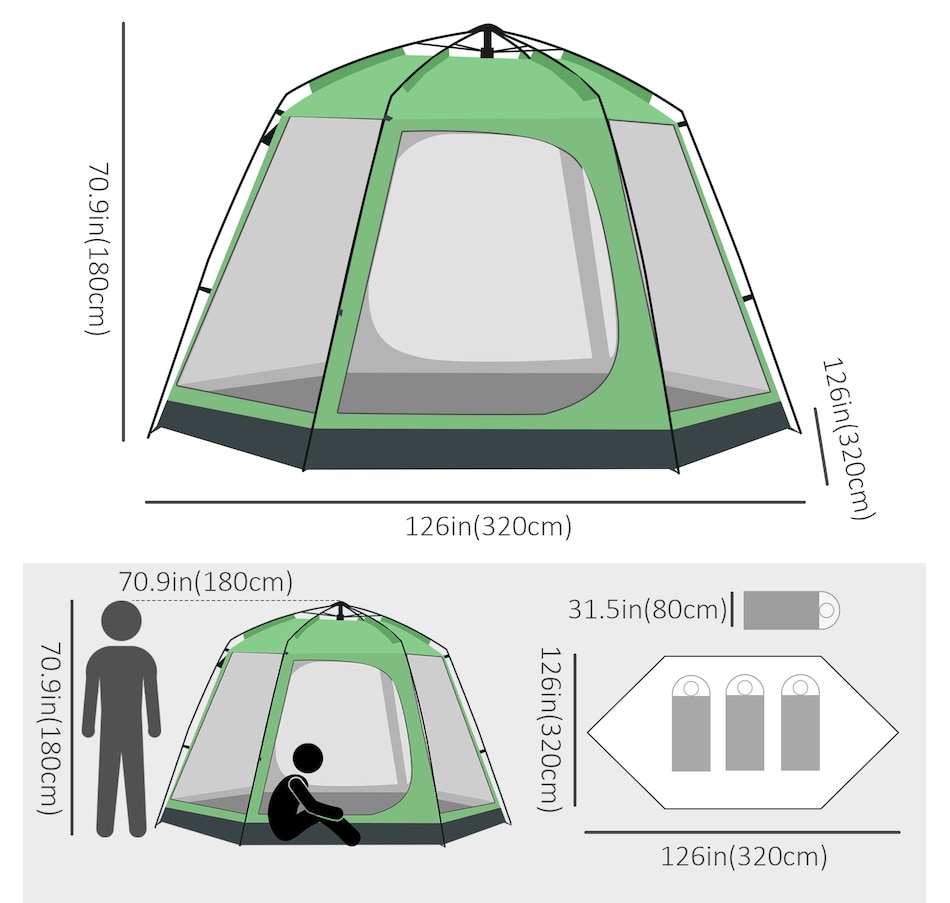 Image 968719_ALTMORE3.jpg, Product 968-719 / Price $159.99, Outsunny 6 People Camping Tent from Outsunny on TSC.ca's Health & Fitness department
