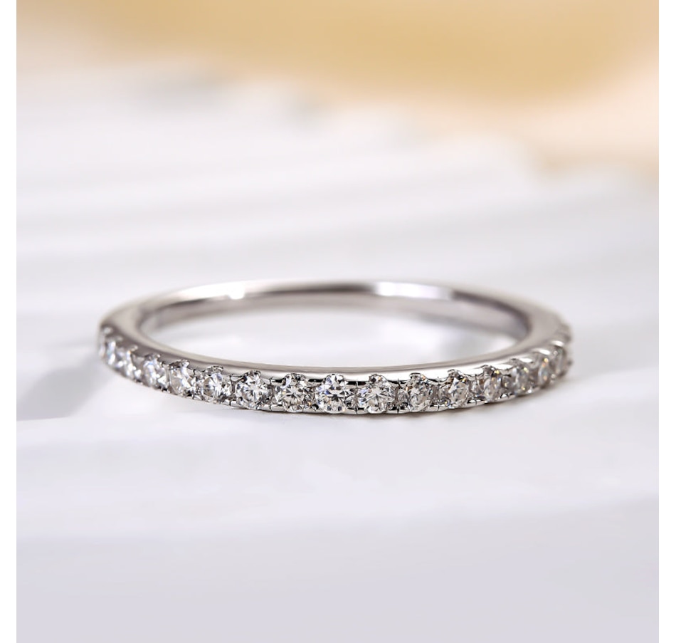 Image 968760_ALTMORE6.jpg, Product 968-760 / Price $316.95, Rodiffy Moissanite 0.5 Ct Round Cut Half Halo White Gold Anniversary Ring from Avera Group on TSC.ca's Jewellery department