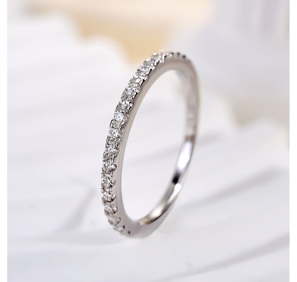 Image 968760_ALTMORE7.jpg, Product 968-760 / Price $316.95, Rodiffy Moissanite 0.5 Ct Round Cut Half Halo White Gold Anniversary Ring from Avera Group on TSC.ca's Jewellery department