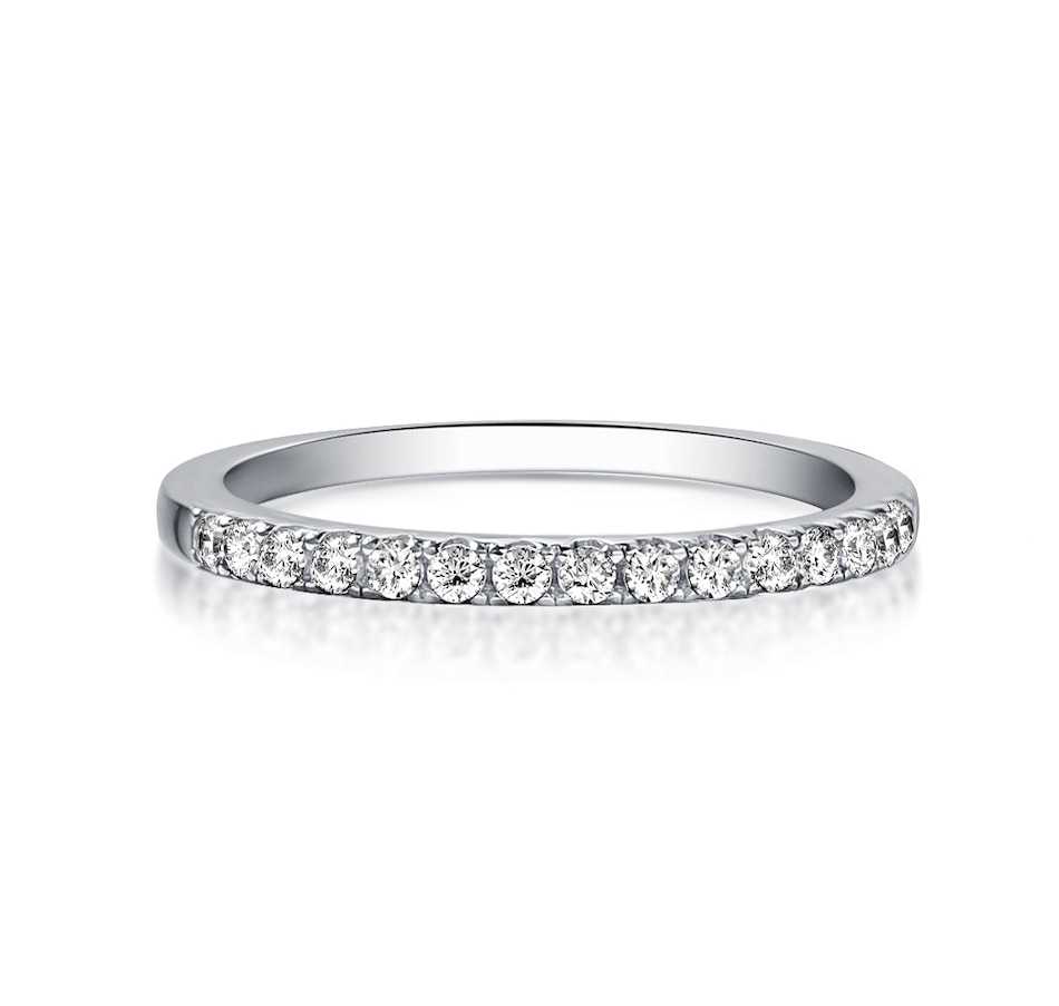 Image 968760_ST01.jpg, Product 968-760 / Price $316.95, Rodiffy Moissanite 0.5 Ct Round Cut Half Halo White Gold Anniversary Ring from Avera Group on TSC.ca's Jewellery department