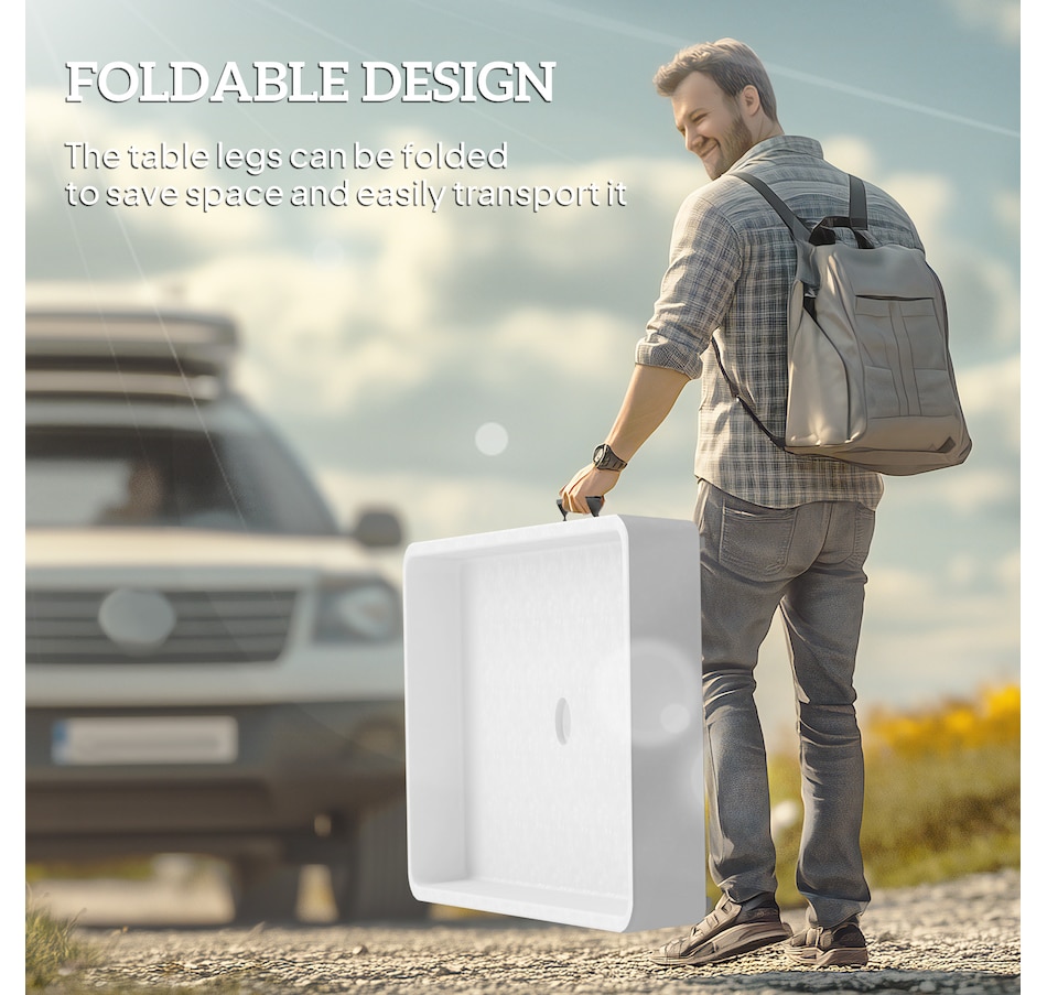 Image 968813_ALTMORE5.jpg, Product 968-813 / Price $94.99, Outsunny 3.4ft Folding Party Cooler for Drinks, Outdoor Cooler Table, White from Outsunny on TSC.ca's Health & Fitness department