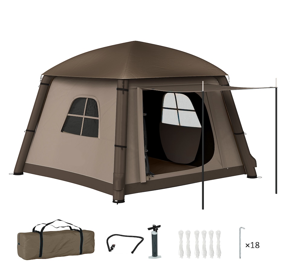 Image 968823.jpg, Product 968-823 / Price $229.99, Outsunny Inflatable Camping Tent, 2-Man Glamping Tent, Khaki and Brown from Outsunny on TSC.ca's Health & Fitness department