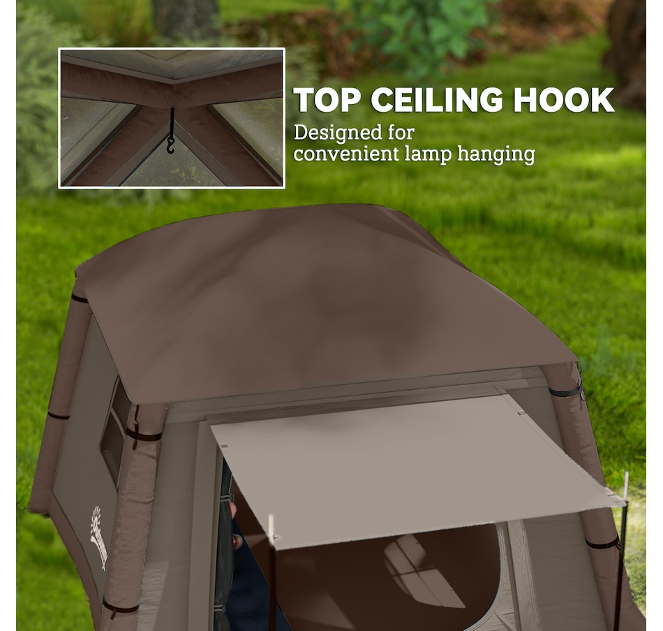 Image 968823_ALTMORE7.jpg, Product 968-823 / Price $229.99, Outsunny Inflatable Camping Tent, 2-Man Glamping Tent, Khaki and Brown from Outsunny on TSC.ca's Health & Fitness department