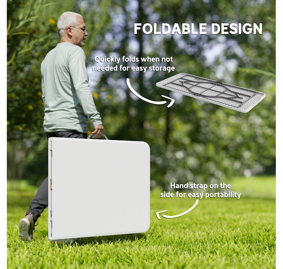 Image 968833_ALTMORE11.jpg, Product 968-833 / Price $79.99, Outsunny 6ft Folding Table from Outsunny on TSC.ca's Health & Fitness department