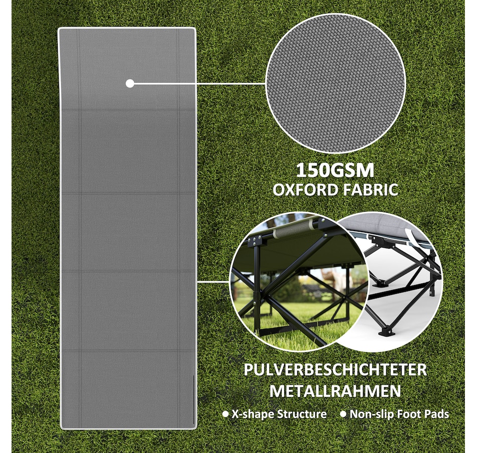 Image 968835_ALTMORE6.jpg, Product 968-835 / Price $94.99, Outsunny Camping Cot for Adults with Mattress, Folding Bed, Black from Outsunny on TSC.ca's Health & Fitness department