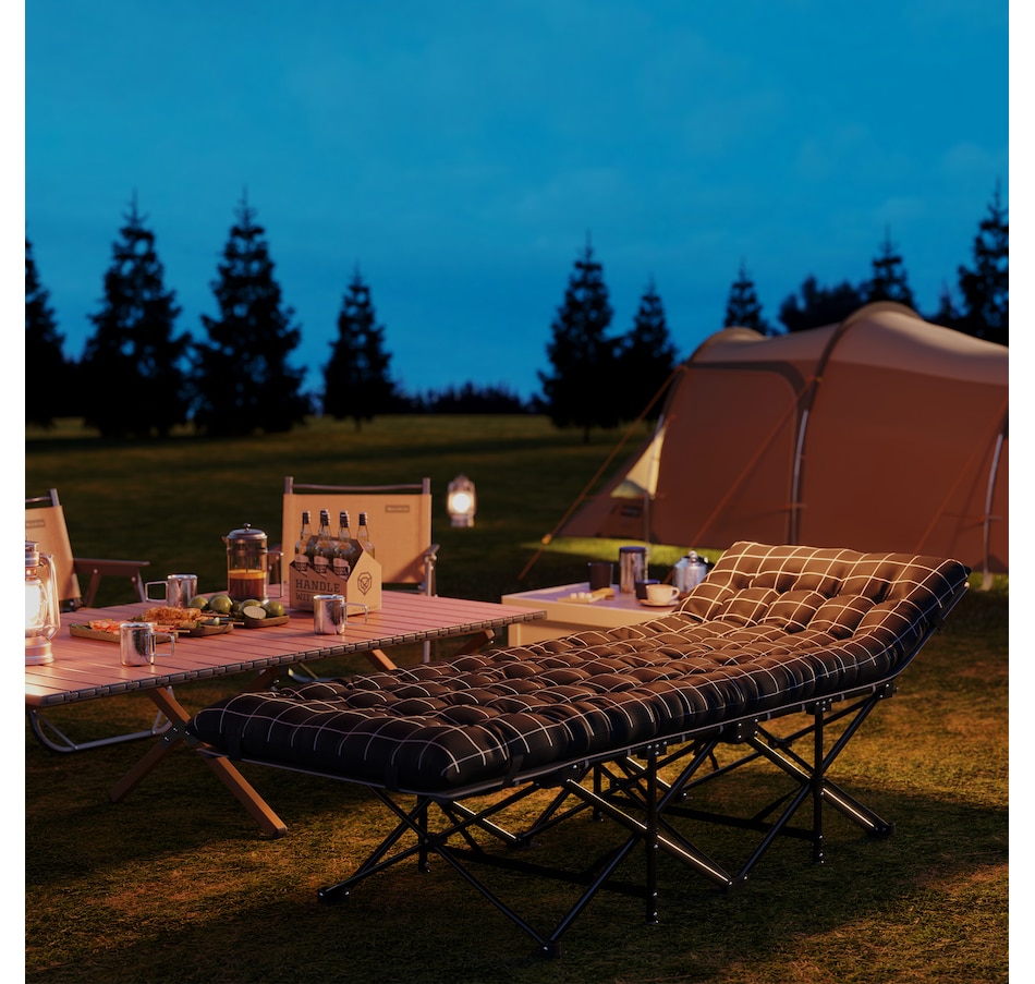 Image 968835_ALTMORE8.jpg, Product 968-835 / Price $94.99, Outsunny Camping Cot for Adults with Mattress, Folding Bed, Black from Outsunny on TSC.ca's Health & Fitness department