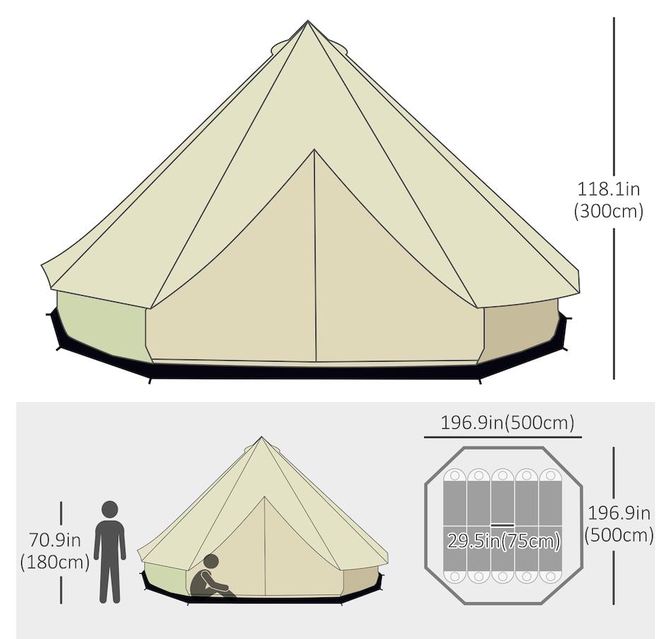 Image 968853_ALTMORE3.jpg, Product 968-853 / Price $323.99, Outsunny 16.4' Large Teepee Tent from Outsunny on TSC.ca's Health & Fitness department